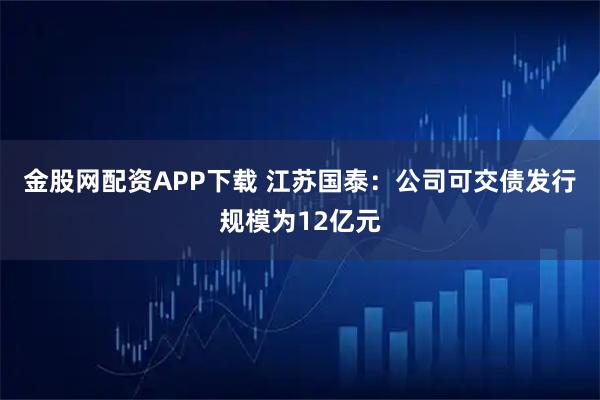 金股网配资APP下载 江苏国泰：公司可交债发行规模为12亿元